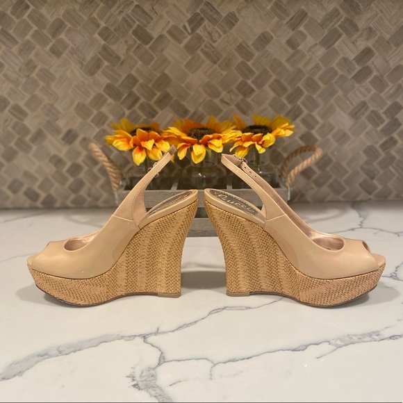 Gucci Patent Leather Slingback Platform Espadrille Wedge Sandal - Picture 3 of 8